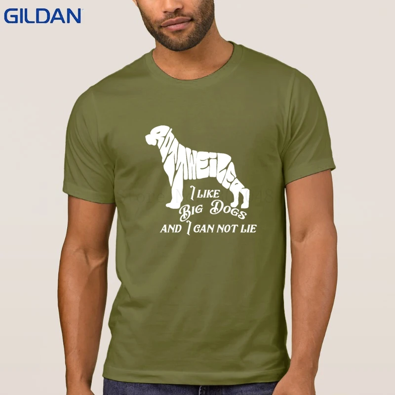 Трикотажные Ротвейлер я люблю большие собаки футболки оригинальные Camiseta