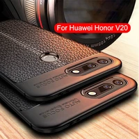 for honor v20 case silicone cover for huawei honor v20 case leather texture soft tpu back cover for honor view 20 case bumper