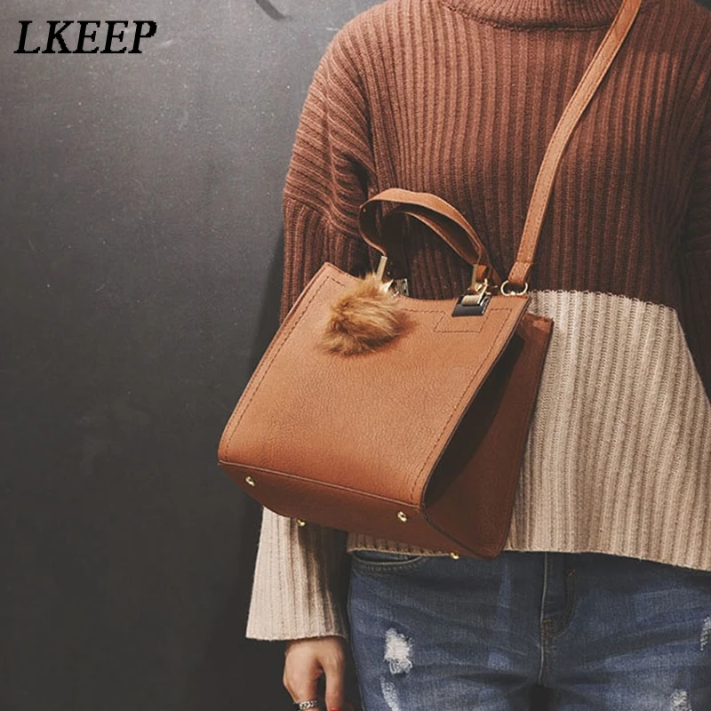 Brand Women Hairball Ornaments Totes Solid Handbag Party Purse Ladies Messenger Crossbody Shoulder Bags Fashion Bag | Багаж и сумки