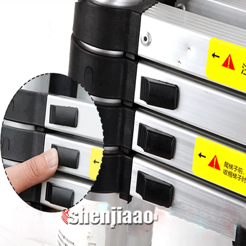 Портативная телескопическая лестница с доской 3 8 м многофункциональная складная