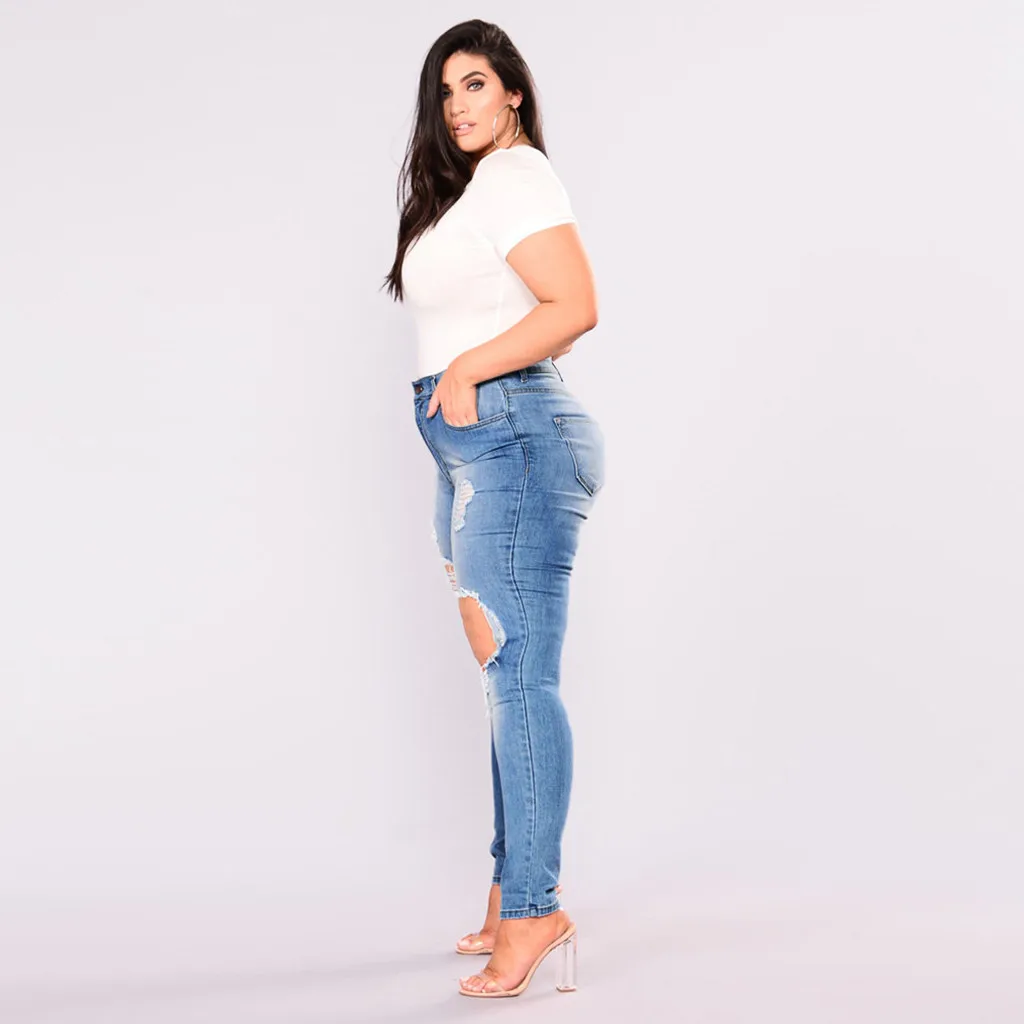 Брюки синие сексуальные джинсы Pantalones Mujer Cintura Alta джинсы для женщин высокая Талия Длинные брюки карман деним стрейч длина джинсы Z4