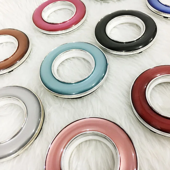 Круглые пластиковые кольца с низким уровнем шума для штор матовые хромированные