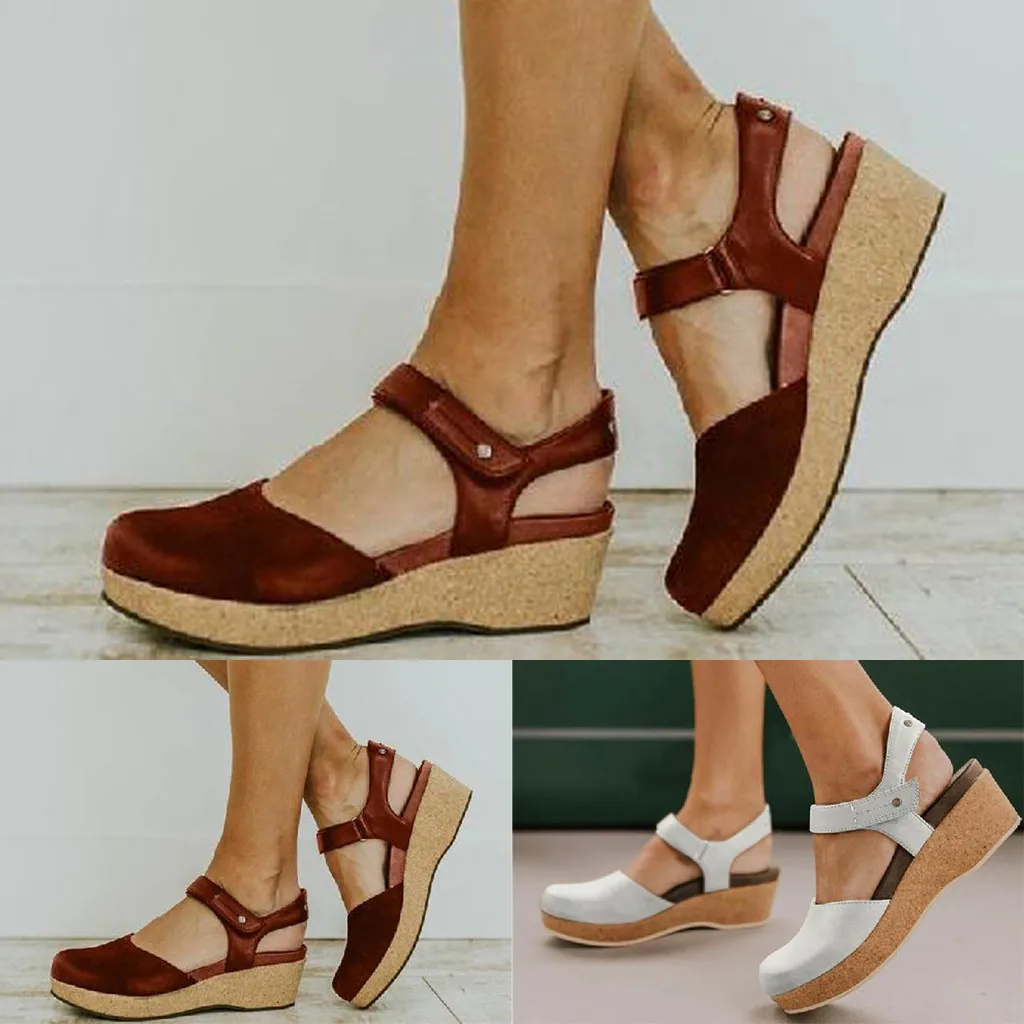 2019 г. Новые модные летние женские сандалии Женская пляжная обувь Винтажная