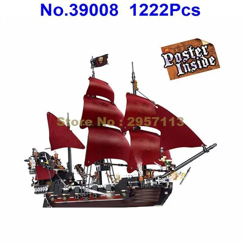 39008 1222 шт. queen Anne \ месть Пираты Карибского Леле Building Block совместимые 4195 Кирпич