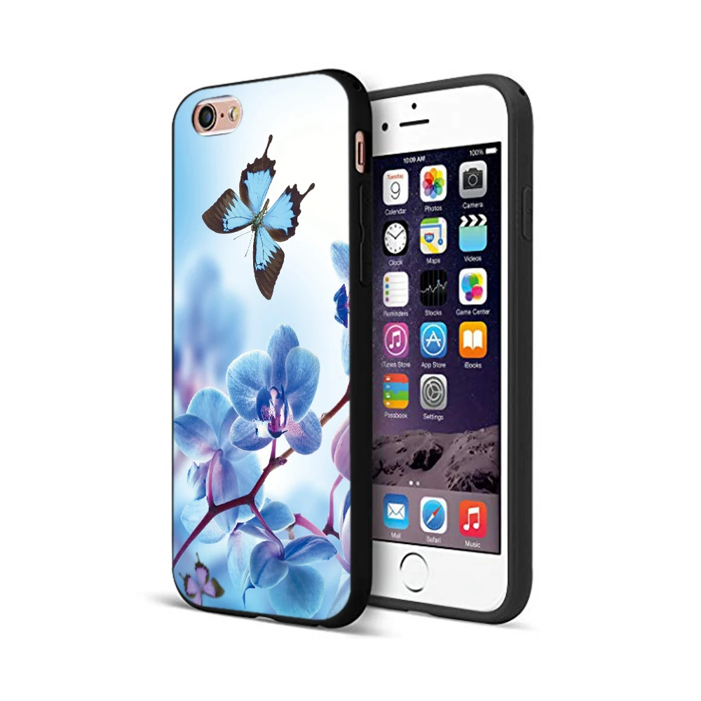 Черный чехол из ТПУ для iphone 5 5s se 6 6s 7 8 plus x 10 силиконовый XR XS 11 pro MAX с розой цветком
