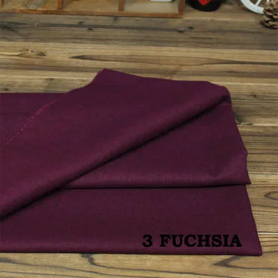 3 fuchsia Хлопок/лен ткани фиолетовый розовый оранжевый зеленый серый хаки сплошной цвет для DIY Одежда Платье Брюки подушки ручной работы Текстиль - Цвет: 3 fuchsia