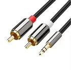 Аудиокабель RCA с 2RCA на 3,5 мм, разъем RCA AUX, кабель для DJ усилителей, сабвуфер, аудиомиксер, домашний кинотеатр, DVD