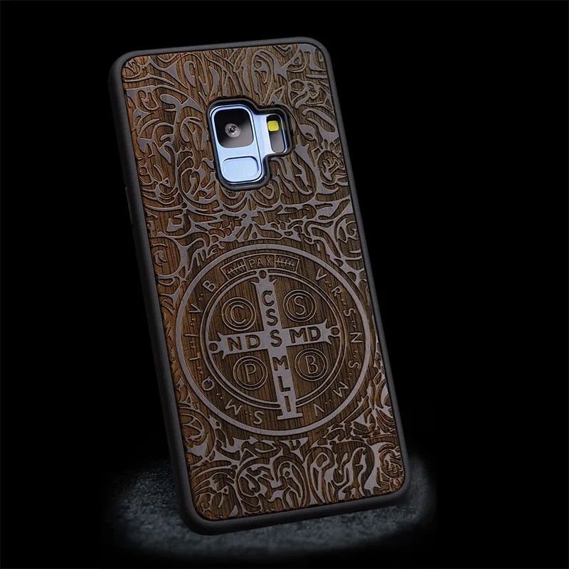 Натуральный черный деревянный чехол для телефона Totoro Samsung Galaxy S9 Plus Деревянный с