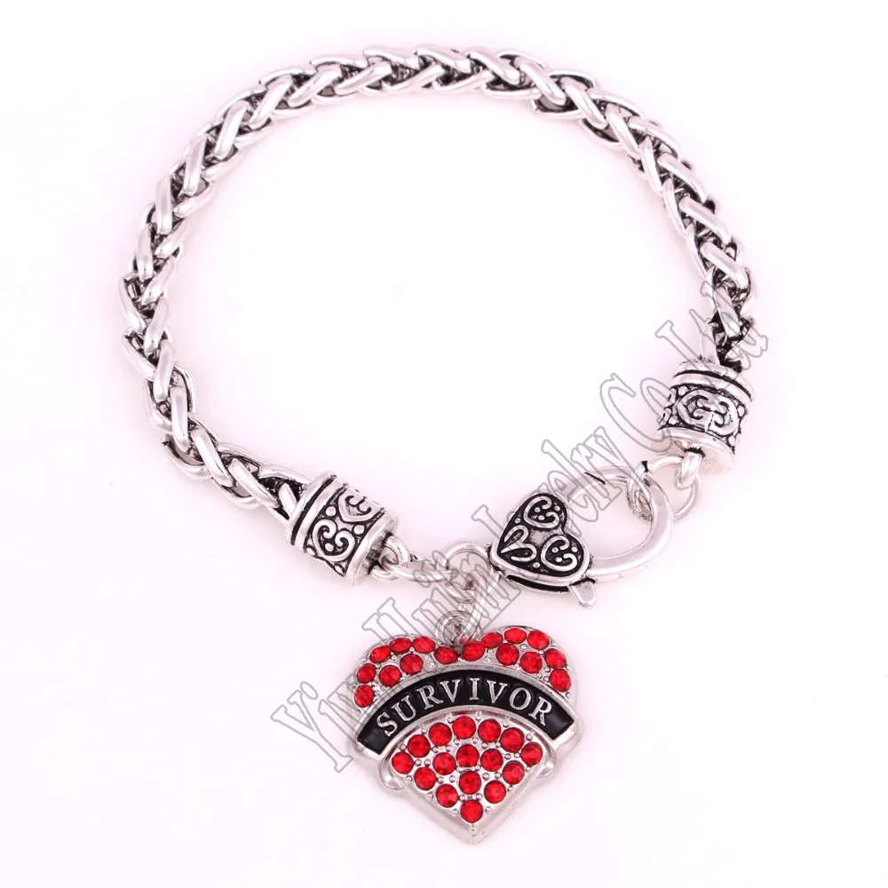 Браслет с подвеской в виде сердца кристаллами 20 см|bracelet medical|charm charmbracelet bracelet |