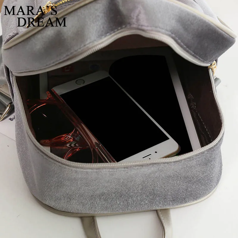 Женские бархатные рюкзаки Mara's Dream Mochila Женский мини маленький черный рюкзак
