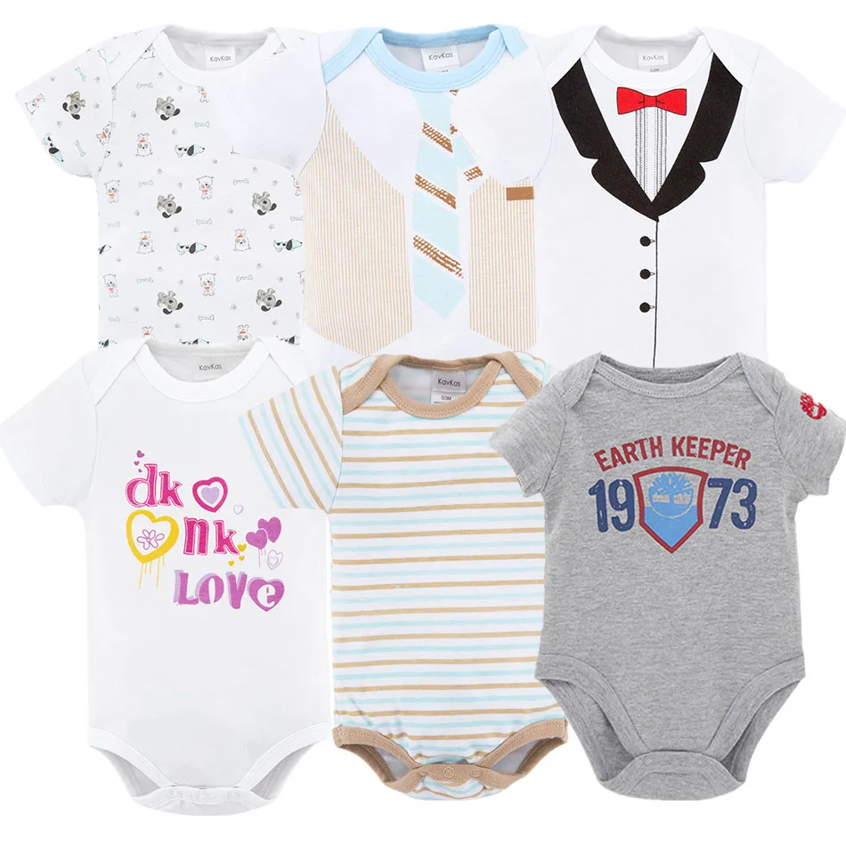 KAVKAS/летнее боди для новорожденных мальчиков хлопковые комбинезоны bebes одежда