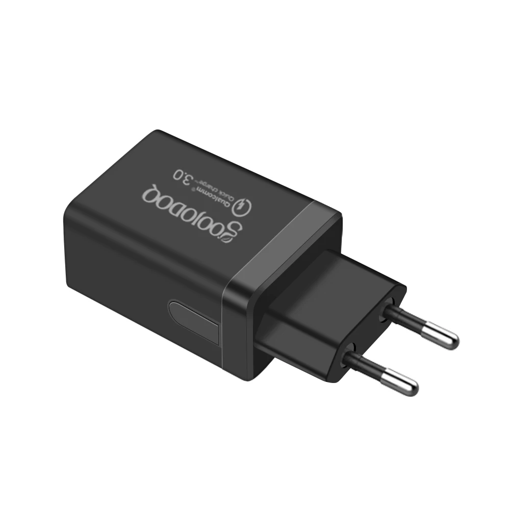 EU black charger Мощное зарядное устройство для Iphone, быстрая зарядка 3,0, двойное Usb зарядное устройство, 2А, дорожное Usb зарядное устройство, адаптер для samsung, Xiaomi, 18 Вт, зарядное устройство - Тип штекера: EU black charger
