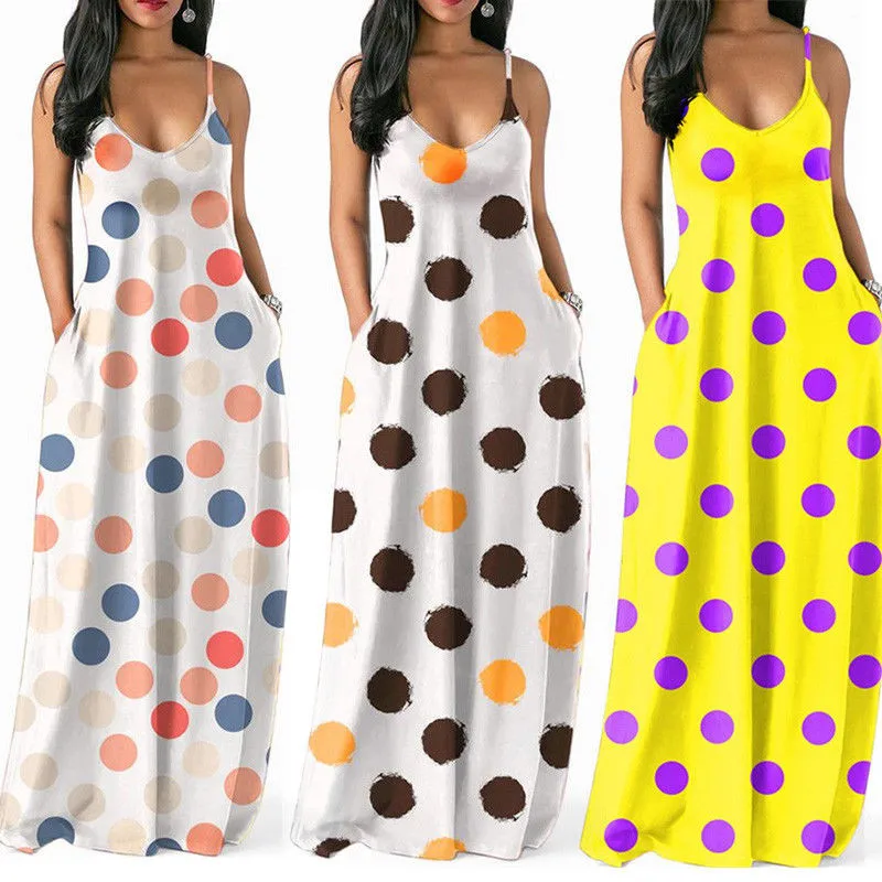 Женская яркая детская одежда с узором в горошек V образным вырезом летние платья