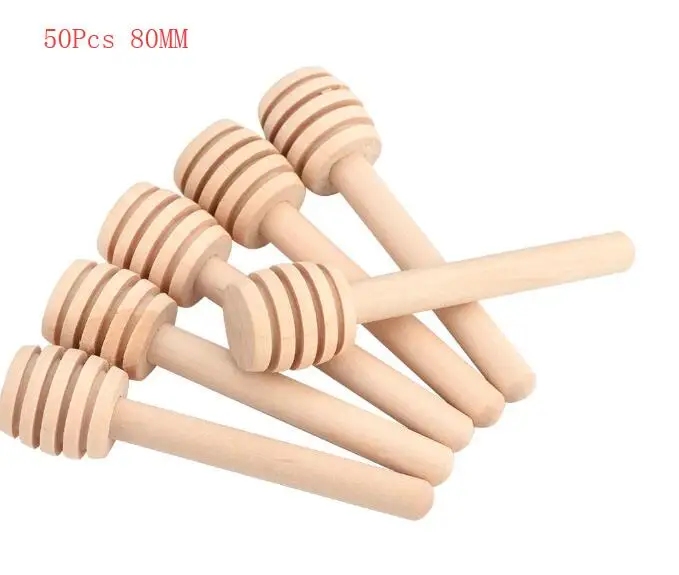 80 mm 24/50 упаковка, мини деревянная ложка для меда, спирализатор, деревянные палочки для меда, ковша для банка для джема, меда, кофе, молока, чая, кухонные инструменты - Цвет: 80 mm