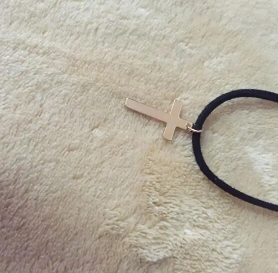 n259 2018 hot sale Fashion Punk Velvet Leather rope Necklaces Simple cross frame Jewelry Clavicle Necklace | Украшения и