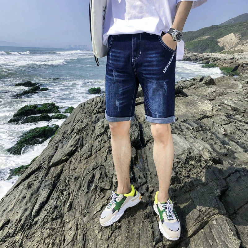 2019Men's джинсовые шорты хорошего качества Короткие джинсы для мужчин и хлопковой