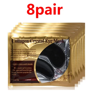8Pair Type 1 24K Золотая маска для глаз с кристаллами, коллагеновая маска для глаз, патчи для ухода за кожей лица, удаляющие темные круги, гелевые подушечки, маска для глаз, Антивозрастная - Цвет: 8Pair Type 1