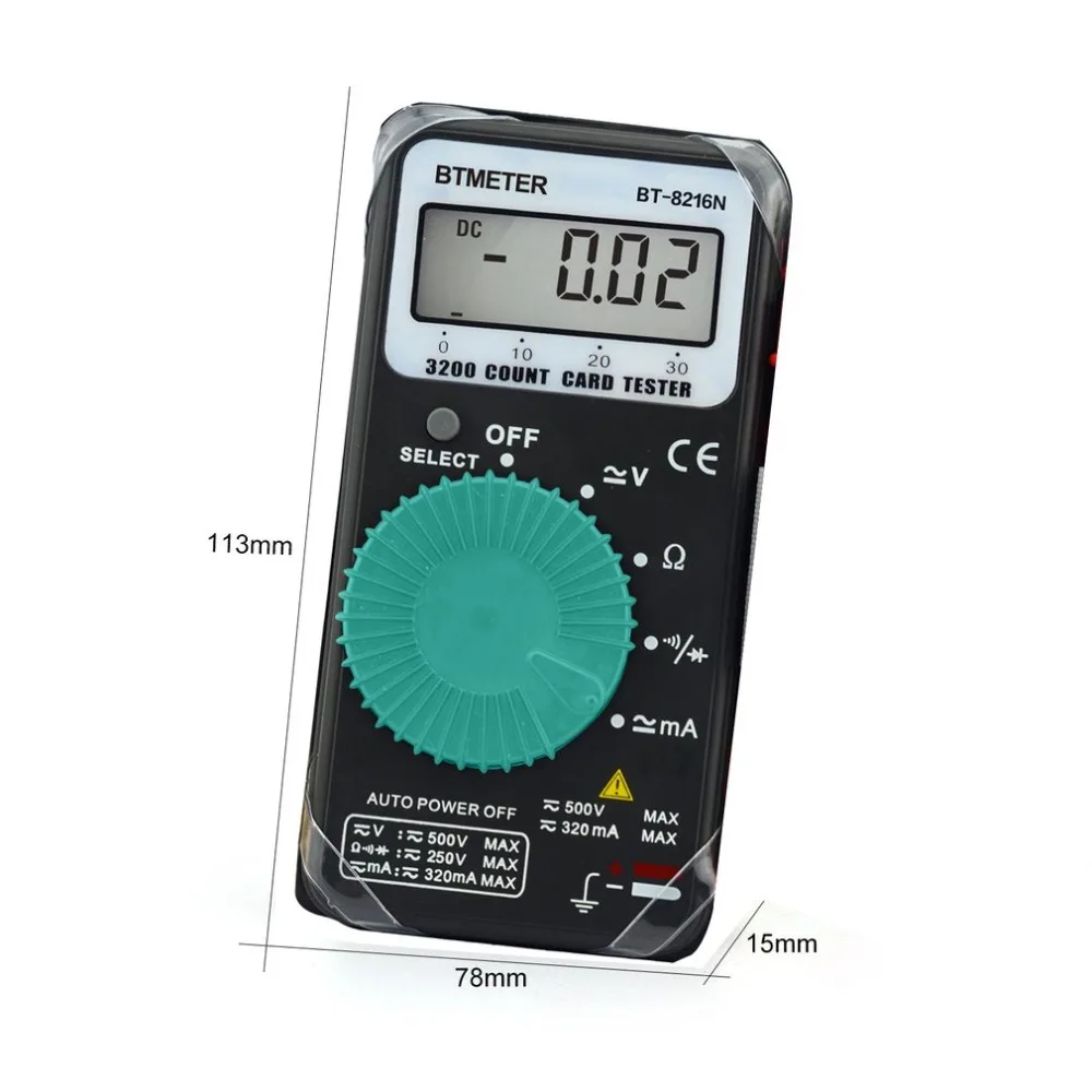 BT-8216N Digital LCD Multimeter DC/AC Voltage Meter Handheld Ohm Diode Continuity Tester Portable Multitester | Инструменты