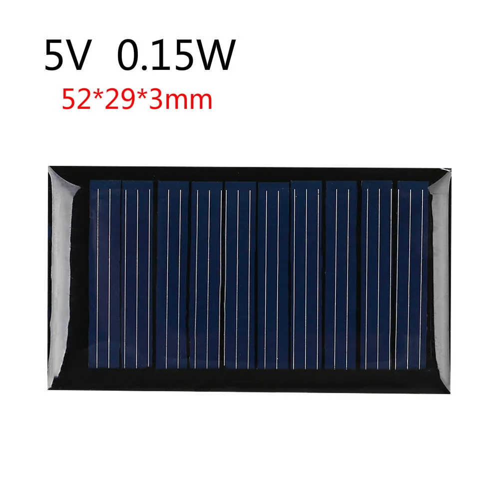 5V 0.15W USB солнечная панель для улицы, портативное 5 в 6 в солнечное зарядное устройство, панель для скалолазания, быстрое зарядное устройство для планшета, солнечный генератор для путешествий, 0,15 Вт, 0,45 Вт, 1 Вт, 5 Вт - Цвет: 5V 0.15W