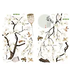 Творческий Стикеры s с белым цветком деревом семейная Цитата Съемные Стенки Стикеры виниловые наклейки в виде Фотообоев c переводными картинками настенные дома Украшения в спальню в партии