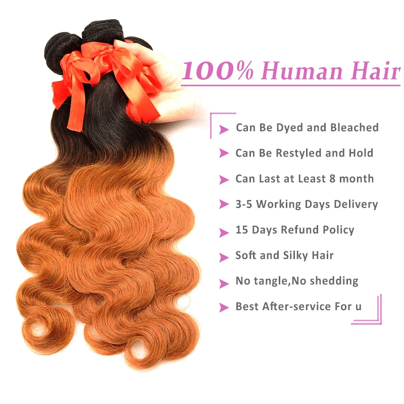 Pinshair Ombre Blonde объемные волнистые пучки с закрытием 1B/30 бразильские Nonremy Human Hiar