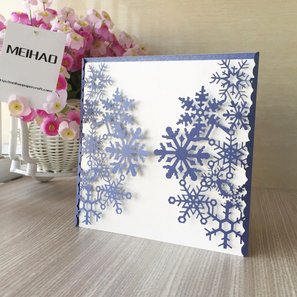 25 шт. открытая бумажная открытка со снежинками|greeting cards|christmas greeting cardschristmas greetings |