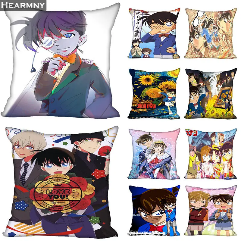 

Detective Conan Pillow Case For Home Decorative Pillows Cover Square Invisible Zippered Throw PillowCases