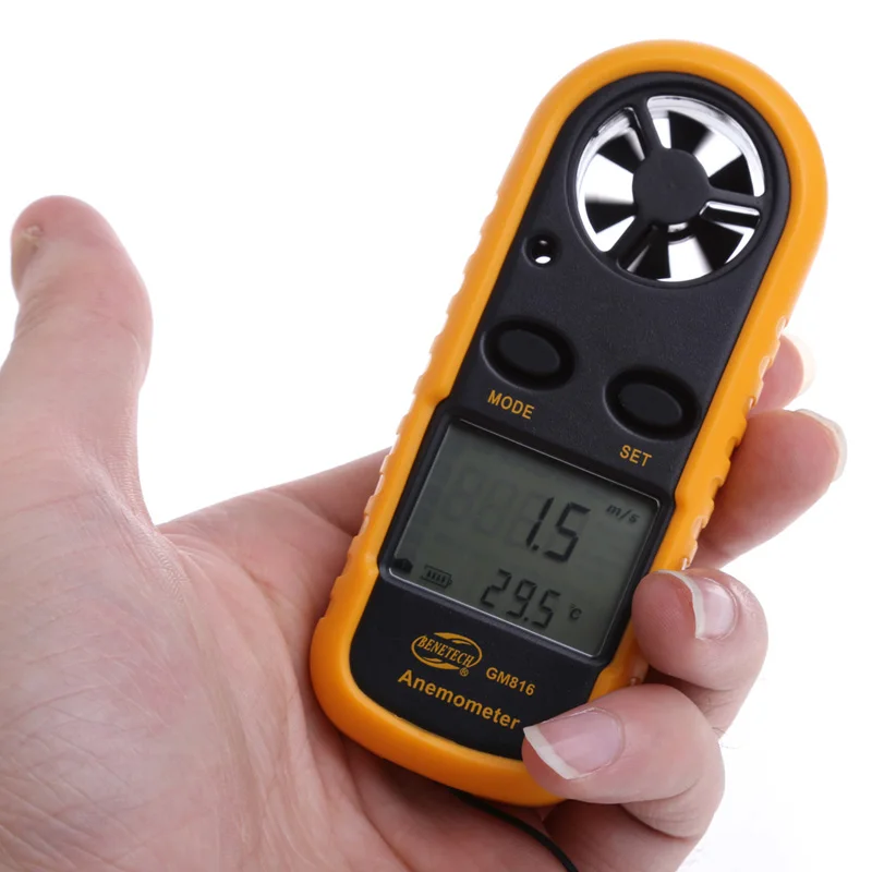 GM816 Digital Wind-Speed Backlight Airflow Gauge Meter Anemometer Thermometer New 2017 | Инструменты