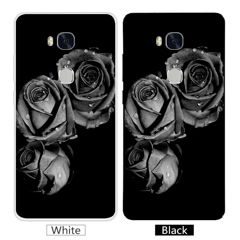 5.5inch for Huawei Honor 5X Colored Phone Case Soft Silicone Play Back Black Cover GR5 KIW-TL00 KIW-TL00H |