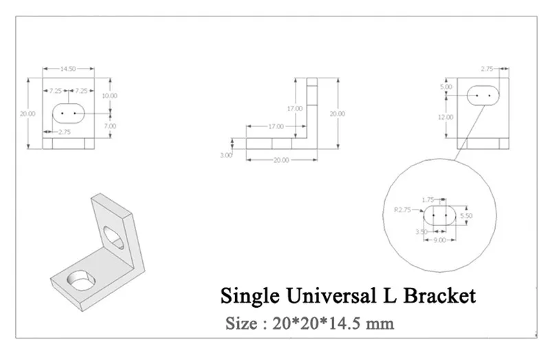 10 шт. 3D-принтеры RepRap CNC openbuilds OX ЧПУ части универсальный держатель Г-образный