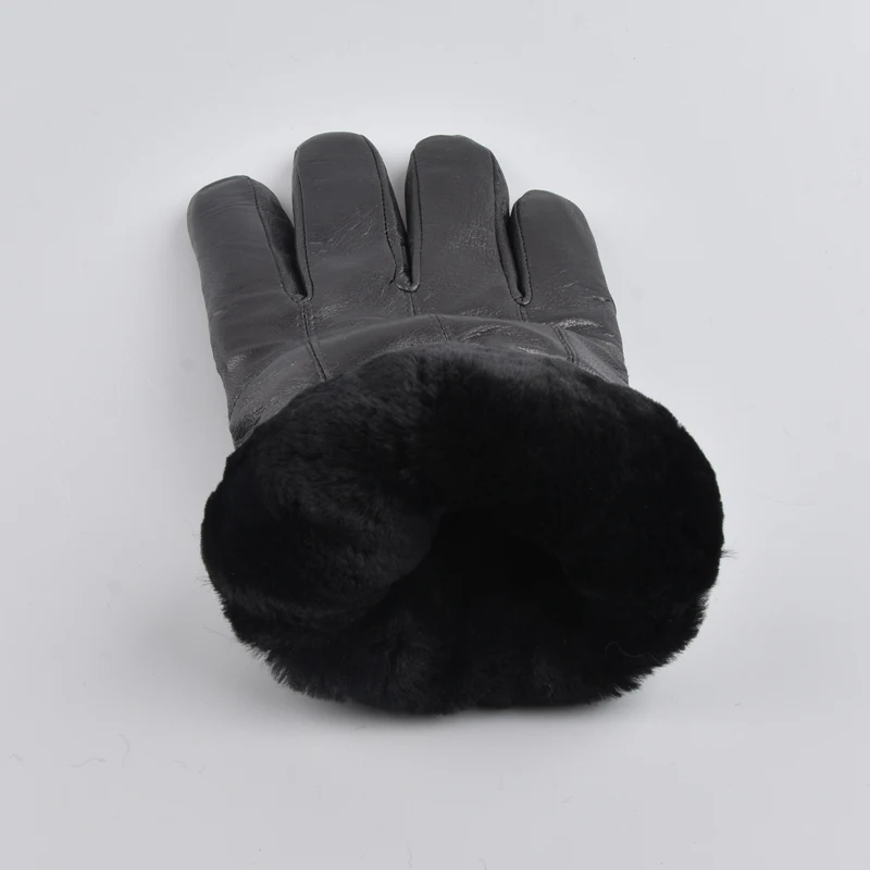Hot Sale Men sheepskin gloves genuine leather glove for men winter Outdoor warm fur thickening thermal patchwork | Аксессуары для