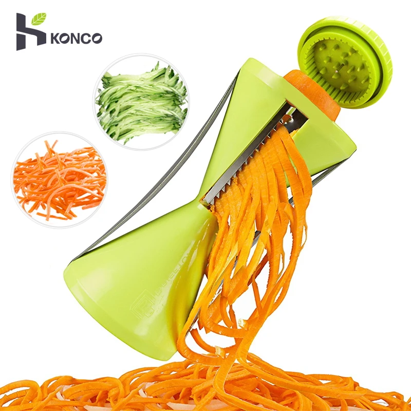 

KONCO Vegetable Spiralizer Bundle, Fruit Slicer Julienne Peeler, Stainless Steel Vegetable Spiral Slicer Julienne Cutter