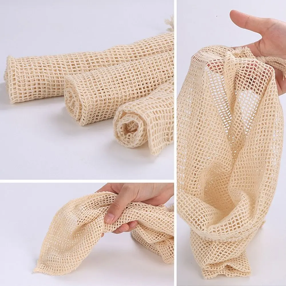 

Reusable Vegetable Bags Cotton Fruit And Vegetable With Drawstring Shopping Bag Home Kitchen Storage Mesh Bags Machine Washable