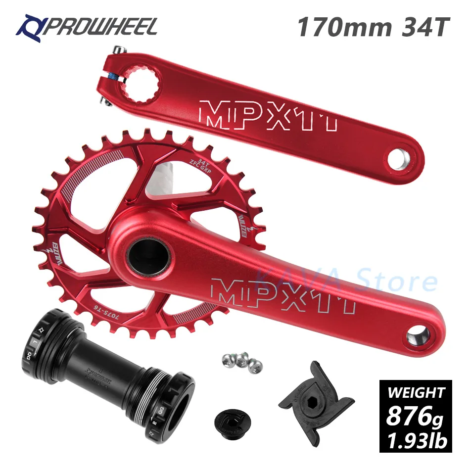 170 Red 34T and BB MTB велосипед для горного велосипеда костюм с каретка BB 170/175 мм узкая широкая цепь из колец цепь 30/32/34/36/38T Crank Звездочка для SRAM GXP - Цвет: 170 Red 34T and BB