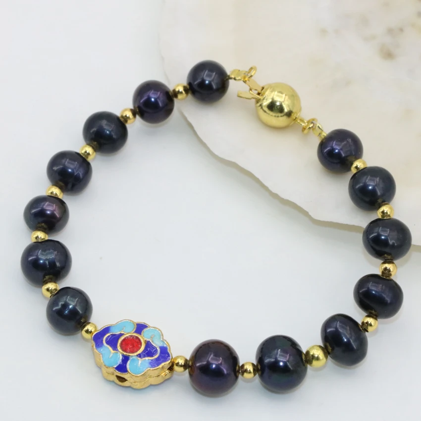 Новая мода Оптовая цена черный культивированный пресноводный жемчуг размером 7-8