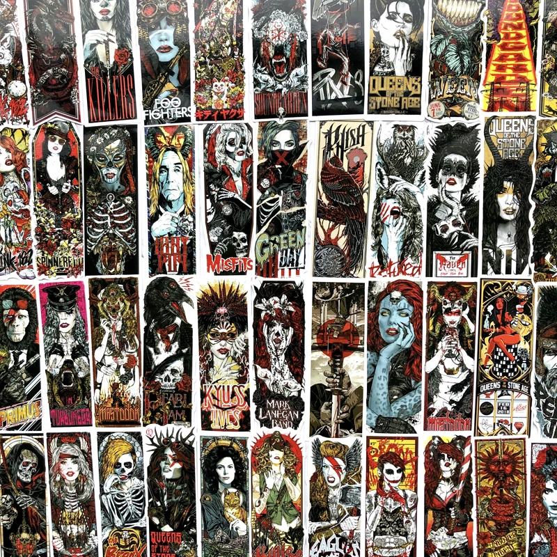 

50PCS Gothic Horror Rock Stickers Skeleton Dark pattern Sticker Skateboard Guitar Luggage Motorcycle Car Laptop Sticker Bomb