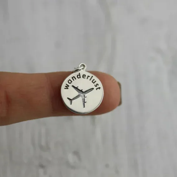 Женское серебряное ожерелье с надписью Wanderlust ожерелья самолетом s Jewelry Customized YP3972 |