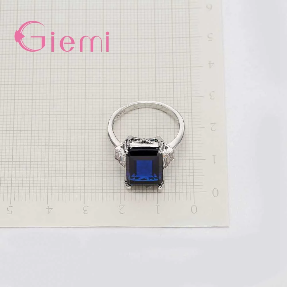 Женские кольца с синим камнем CZ новые стильные винтажные аксессуары для