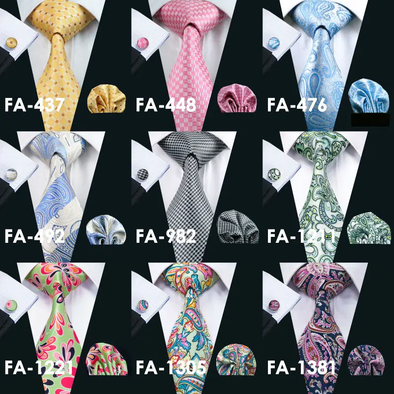 FA 982 мужские галстуки Barry.wang черные новинка 100% шелк жаккардовый галстук Hanky