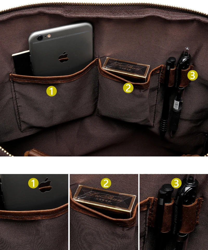 

2019 Messenger Bag Men's Genuine Leather 14'' Laptop Bag Business Portable Top-Handle Bags Male Crossbody Shoulder Bags