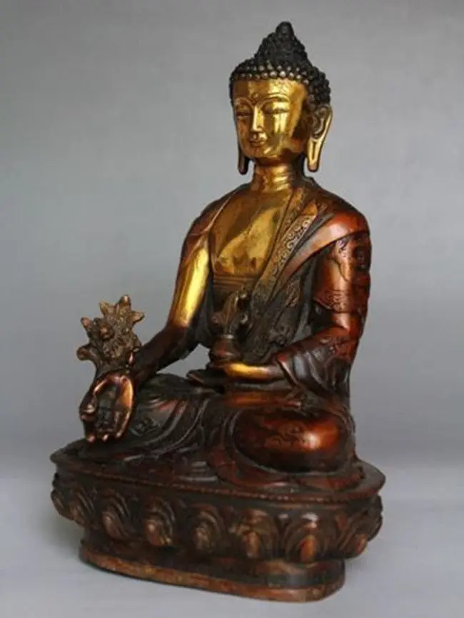 

Тибетский латунный буддизм Bodhisattva статуя Будды Шакьямуни, 8 дюймов