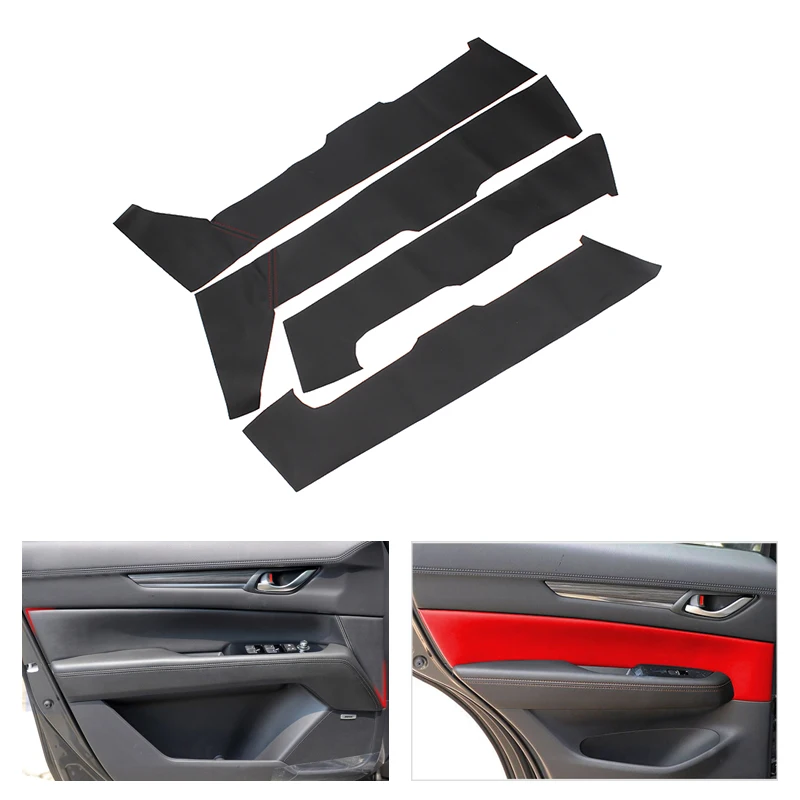 

2pcs Microfiber Leather Interior Car Door Panel Covers Protective Trim For Mazda CX-5 2017 2018