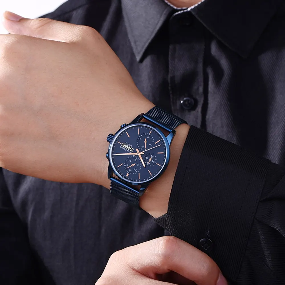 Мини фокус relojes hombre новые кварцевые часы с ремешком из нержавеющей стали модные