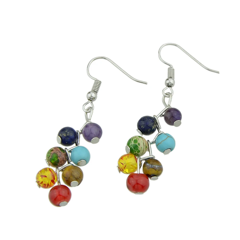 Joywish Boho Серьги серебро Цвет с ful Бусины Кристалл Геометрическая Форма Висячие