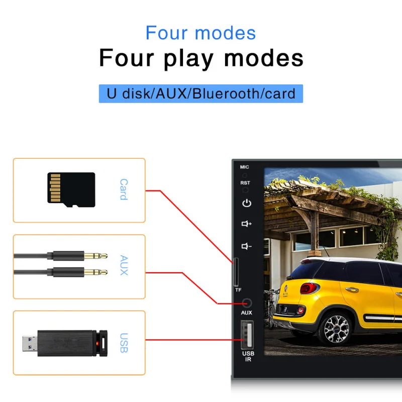 2din автомобильный радиоприемник 7 дюймов сенсорный mirrorlink проигрыватель Android
