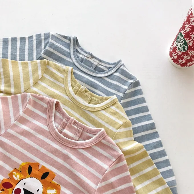 

Celveroso Cotton Toddler Pajamas Cartoon lion Baby Rompers Long Sleeve Newborn Outfits Covered Button Infants One-piece Sleeper