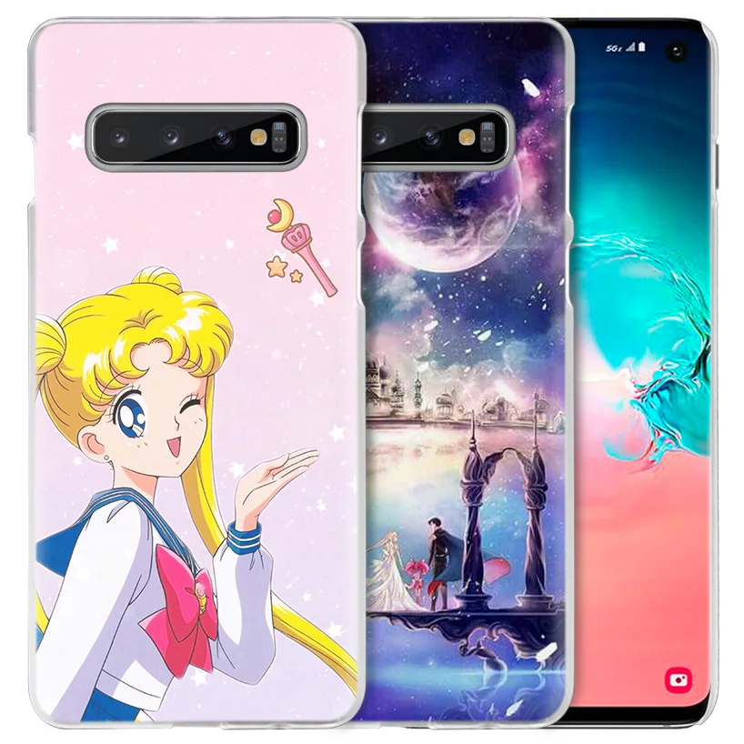 Чехол с принтом "Сейлор Мун" для samsung Galaxy S10 5G S10e S9 S8 M30 M20 M10 J4 J6 плюс J8 Note 8 9 прозрачный жесткий чехол для телефона с рисунком из аниме для девочек