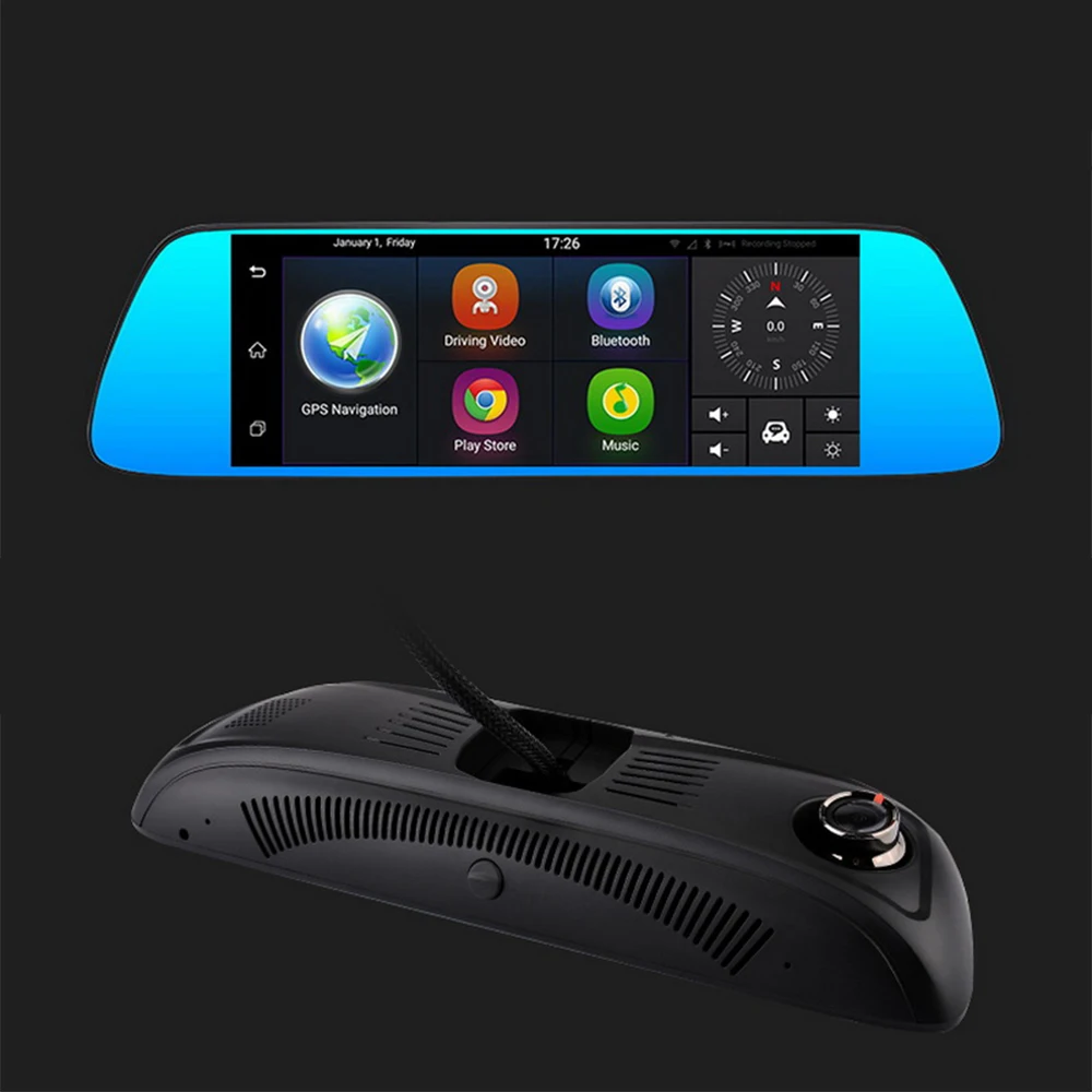 Автомобильный видеорегистратор-зеркало заднего вида HD 1080P 7 дюймов Android 5 0 двойной