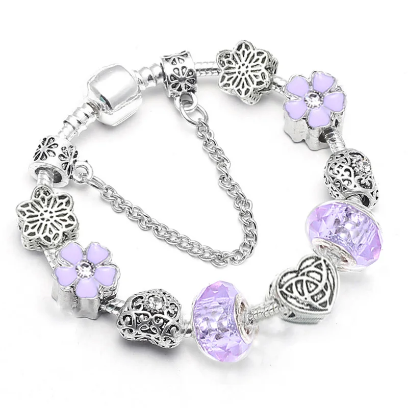 Женский браслет BAOPON высококачественный из муранского хрусталя с серебряным