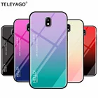 Чехол для Samsung Galaxy J3 J5 J7 J2Pro 2017 2018, тонкий градиентный двухцветный чехол для телефона из закаленного стекла J330 J530 J730 J250, чехол